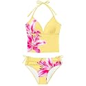 Girls Swimsuit 2 Piece Bathing Suit Criss Cross Ruched Girl Tankini Sets Printed Girls' Swimwear for 9-18 Years