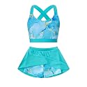 Girls Swimsuit 2 Piece Bathing Suit with Skirted Boyshorts 5-16Y
