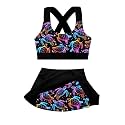 Girls Swimsuit 2 Piece Bathing Suit with Skirted Boyshorts 5-16Y