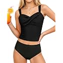 Girls Swimsuit 2 Piece Bathing Suit Criss Cross Ruched Girl Tankini Sets Printed Girls' Swimwear for 9-18 Years