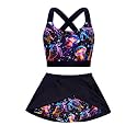 Girls Swimsuit 2 Piece Bathing Suit with Skirted Boyshorts 5-16Y