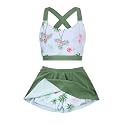 Girls Swimsuit 2 Piece Bathing Suit with Skirted Boyshorts 5-16Y