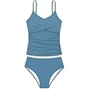 Girls Swimsuit 2 Piece Bathing Suit Criss Cross Ruched Girl Tankini Sets Printed Girls' Swimwear for 9-18 Years