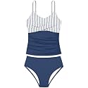 Girls Swimsuit 2 Piece Bathing Suit Criss Cross Ruched Girl Tankini Sets Printed Girls' Swimwear for 9-18 Years