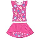 Girls Swimsuit 2 Piece Ruffle Bathing Suit UPF 50+ Tankini Swimsuit Skirt with Lining Size 3-10