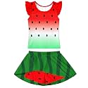 Girls Swimsuit 2 Piece Ruffle Bathing Suit UPF 50+ Tankini Swimsuit Skirt with Lining Size 3-10