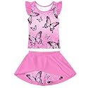 Girls Swimsuit 2 Piece Ruffle Bathing Suit UPF 50+ Tankini Swimsuit Skirt with Lining Size 3-10