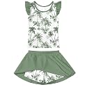 Girls Swimsuit 2 Piece Ruffle Bathing Suit UPF 50+ Tankini Swimsuit Skirt with Lining Size 3-10
