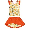Girls Swimsuit 2 Piece Ruffle Bathing Suit UPF 50+ Tankini Swimsuit Skirt with Lining Size 3-10