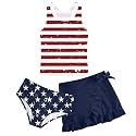 Girls Swimsuit 3pc Bathing Suit Tankini Set with Skirt 5-14 Years