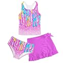 Girls Swimsuit 3pc Bathing Suit Tankini Set with Skirt 5-14 Years