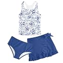 Girls Swimsuit 3pc Bathing Suit Tankini Set with Skirt 5-14 Years