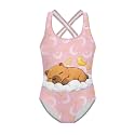 Girls Swimsuit Criss Cross Back 1-Piece Summer Beach Swiwmear