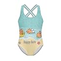 Girls Swimsuit Criss Cross Back 1-Piece Summer Beach Swiwmear