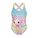 Girls Swimsuit Criss Cross Back 1-Piece Summer Beach Swiwmear