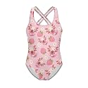 Girls Swimsuit Criss Cross Back 1-Piece Summer Beach Swiwmear