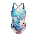 Girls Swimsuit Criss Cross Back 1-Piece Summer Beach Swiwmear