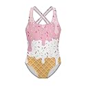 Girls Swimsuit Criss Cross Back 1-Piece Summer Beach Swiwmear