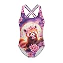 Girls Swimsuit Criss Cross Back 1-Piece Summer Beach Swiwmear