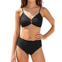 Girls Swimsuit Double Strap High Waist Sporty Bikini Swimsuits Swim Cover Up Skirt 3 Piece Set