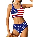 Girls Swimsuit Double Strap High Waist Sporty Bikini Swimsuits Swim Cover Up Skirt 3 Piece Set