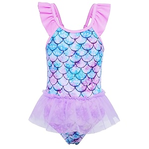 Girls Swimsuit One Piece Bathing Suit Mermaid
