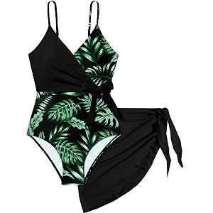 Girls Swimsuit One Piece Bathing Suit Tropical