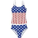Girls Swimsuit Solid Color Tankini Contrast Trim Swimwear 2 Piece Bathing Suit Padded Swimsuits for Teens 9-16Y