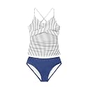 Girls Swimsuit Tankini Criss Cross Ruched 2 Piece Bathing Suit Printed Girl Swimwear for Teens 9-16Y