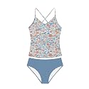 Girls Swimsuit Tankini Criss Cross Ruched 2 Piece Bathing Suit Printed Girl Swimwear for Teens 9-16Y