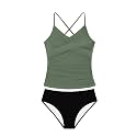 Girls Swimsuit Tankini Criss Cross Ruched 2 Piece Bathing Suit Printed Girl Swimwear for Teens 9-16Y