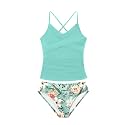 Girls Swimsuit Tankini Criss Cross Ruched 2 Piece Bathing Suit Printed Girl Swimwear for Teens 9-16Y