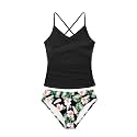 Girls Swimsuit Tankini Criss Cross Ruched 2 Piece Bathing Suit Printed Girl Swimwear for Teens 9-16Y