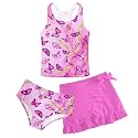 Girls Swimsuits 3 Piece Tankini Bathing Suit Set Cute Bikini Swimwear 5-16Y