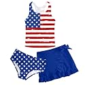 Girls Swimsuits 3 Piece Tankini Bathing Suit Set Cute Bikini Swimwear 5-16Y