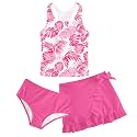 Girls Swimsuits 3 Piece Tankini Bathing Suit Set Cute Bikini Swimwear 5-16Y