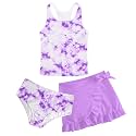 Girls Swimsuits 3 Piece Tankini Bathing Suit Set Cute Bikini Swimwear 5-16Y