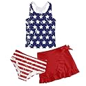 Girls Swimsuits 3 Piece Tankini Bathing Suit Set Cute Bikini Swimwear 5-16Y