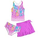 Girls Swimsuits 3 Piece Tankini Bathing Suit Set Cute Bikini Swimwear 5-16Y
