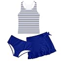 Girls Swimsuits 3 Piece Tankini Bathing Suit Set Cute Bikini Swimwear 5-16Y