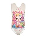 Girls Swimsuits Size 3-14 Kids Summer Sleeveless One Piece Bathing Suit Beach V-Neck