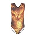 Girls Swimsuits Size 3-14 Kids Summer Sleeveless One Piece Bathing Suit Beach V-Neck