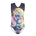 Girls Swimsuits Size 3-14 Kids Summer Sleeveless One Piece Bathing Suit Beach V-Neck
