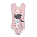 Girls Swimsuits Size 3-14 Kids Summer Sleeveless One Piece Bathing Suit Beach V-Neck