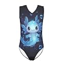 Girls Swimsuits Size 3-14 Kids Summer Sleeveless One Piece Bathing Suit Beach V-Neck