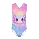 Girls Swimsuits Size 3-14 Kids Summer Sleeveless One Piece Bathing Suit Beach V-Neck