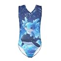 Girls Swimsuits Size 3-14 Kids Summer Sleeveless One Piece Bathing Suit Beach V-Neck