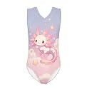 Girls Swimsuits Size 3-14 Kids Summer Sleeveless One Piece Bathing Suit Beach V-Neck