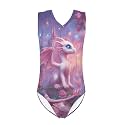 Girls Swimsuits Size 3-14 Kids Summer Sleeveless One Piece Bathing Suit Beach V-Neck