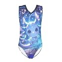 Girls Swimsuits Size 3-14 Kids Summer Sleeveless One Piece Bathing Suit Beach V-Neck